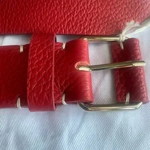 Parosh Italian Red Leather Buckled Belt Size S New with Tags BENE B Leather Belt in Red Croc – BENE Handbags main image 4